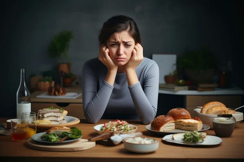 women struggling with guilt and shame due to poor eating habits seeking habit counselling